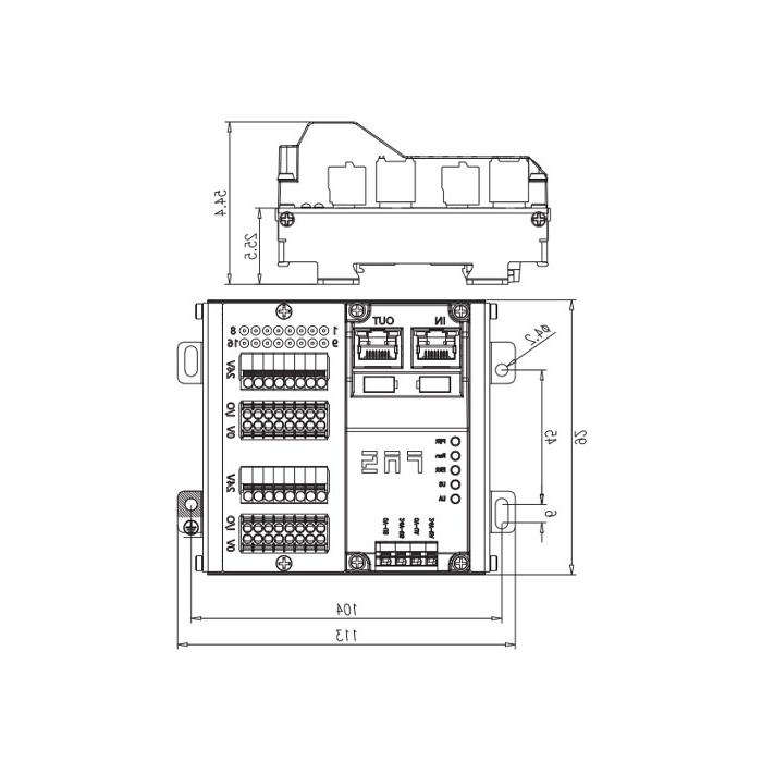 EtherCAT协议、16DI/DO 自适应配置、NPN、端子式、RJ45网口、IP20远程模块、009E12